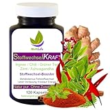 STOFFWECHSEL anregen, beschleunigen 120 Kapseln Fett- & Energiestoffwechsel ankurbeln TOP-5 Komplex:...