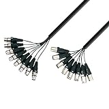 Adam Hall Cables K3L8MF0300 3 Star Serie Multicore-Kabel (8x XLR male auf 8x XLR female, 3m)