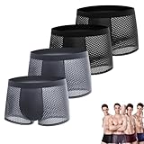 BQWXIEC Bambus-Herrenunterwäsche, Boxershorts mit integriertem 3D-Beutel, Bequeme Unterwäsche für...