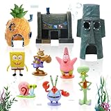 ATUVUTA 9 Pcs Spongebob Aquarium Deko, Aquarium, Aquarium Deko, Aqua Ornaments, Aquarien Landschaft...