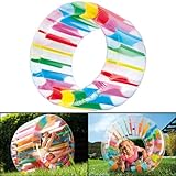 infactory Aufblasbares Laufrad: Aufblasbares Kinder-Zorbing-Rad 72 cm Innendurchmesser & 13 Bällen...