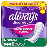 Always Discreet Inkontinenzeinlagen Normal, 96 Binden (4 x 24 Stück) Monatspaket, diskreter Schutz...