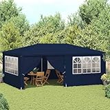 Hommdiy Profi-Partyzelt mit Seitenwänden 4×6 m Blau 90 g/m²