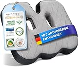 Healthfix® Orthopädisches Sitzkissen für Büro, Auto & Co.- Ergonomisches Sitzen aus Memory Foam...