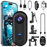 OBEST Action Cam 4K 360 Action Kamera Mini Bodycam Körperkamera, Magnetisch Vlog POV Camera, WiFi...
