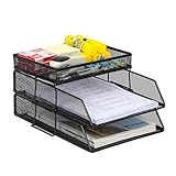 EasyPAG 3 Stück A4 Stapelbar Metall Büro Schreibtisch Organizer Dokumentenhalter Aktenablage...