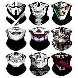 Meleager Multifunktionstuch Gesichtsmaske, Funktionstücher Totenkopf, 9 Stück Schlauchschal...