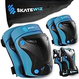 SKATEWIZ Knieschoner Kinder - Schoner Inliner Kinder - Knieschützer - Schützer Inliner Schoner Set...