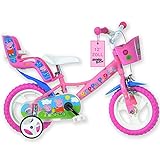 Dino Bikes – 12 Zoll Kinderfahrrad Peppa Wutz Pig – Mädchen Fahrrad mit abnehmbaren...