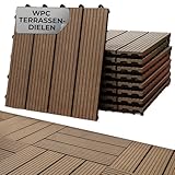 STREND PRO WPC Terrassendielen 9 Stck x 30cm x 30cm | Braun Balkon Boden | Terrassenfliesen |...