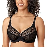 DELIMIRA Damen Minimizer BH Große Größen ohne Polster Vollschalen mit Spitze Schwarz 95E