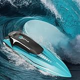 OBEST Ferngesteuertes Boot 2.4GHz RC Boot 20KM/H Hochgeschwindigkeit RC Rennboot mit Lichtern 2...