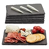 Juvale 6-teiliges Set Kleine Schieferplatten, Perfekt als Frühstücksbrett, Servierplatte,...