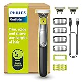 PHILIPS OneBlade 360 Face & Body - elektrischer Rasierer, Trimmer & Bodygroomer, 3x 360 Klingen, 4x...