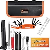 Fahrrad-Reparaturtasche,16-in-1 Fahrrad Reparatur Werkzeug Set, Mit Fahrradpumpe und Fahrrad...