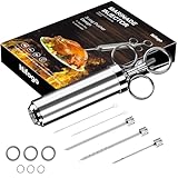 Edelstahl Fleischspritze, Marinierspritze, BBQ Bratenspritze mit 3 Nadeln, 60 ml Gewürzspritze für...