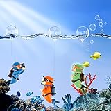 AKONE 3 Stück Schwimmende Aquarium Dekoration Taucher für Aquarium Fish Tank Ornaments Aquarium...