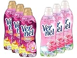 Vernel 6x Bundle – 3x Bezaubernde Magnolie & 3x Wildrose (37/39 Waschladungen) – Weichspüler...