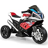 COSTWAY 6V BMW Elektro Motorrad mit Musik und Scheinwerfer, Dreirad Kindermotorrad bis 3km/h,...