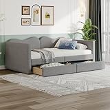 Ctastay Schlafsofa Polsterbett 90x200 cm, Bett Sofabett Tagesbett mit 2 Stauraum Schubladen,...