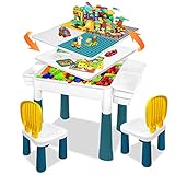 LZQ Kindertisch mit Stühle 6-in-1 Kinder Tisch Stuhl Set Multifunktion Bausteine Spieltisch mit...