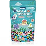 Smowo® Große 10mm Bügelperlen 2000 Stück für Kinder ab 3 Jahren - 6 Pastell Farben XL...