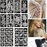TYXHXTF 10 Pcs Henna Tattoo Schablonen, Indische Arabische Temporäre Tattoo Schablone, Henna...