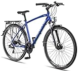 Licorne Bike Premium Touring Trekking Bike in 28 Zoll Aluminium Scheibenbremse Fahrrad für Jungen,...