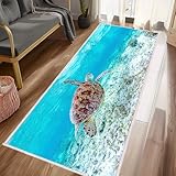 VANOVICH Küstenläufer für Flur, Meeresschildkröte, Teppich für Schlafzimmer, Turle, Badezimmer,...