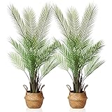 Kazeila Künstliche Pflanzen Groß Areca Palme 120cm Kunstpflanze Groß im Topf Kunstpalme Fake...