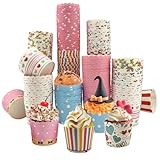 200 Stück cupcake förmchen，eisbecher pappe，mini muffins papierförmchen，muffinförmchen...