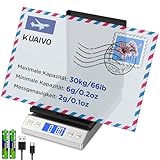 KUAIVO Briefwaage, 30kg/2g Digitale Paketwaage mit Halte & Tara Funktion, Hohe Präzision Faltbare...