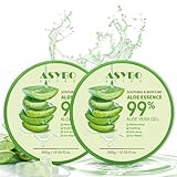 ASYBO 300x2 ML Aloe Vera Gel – 99% reine Aloe Vera Feuchtigkeitscreme für Gesicht und Körper,...