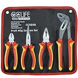 CCLIFE Profi 4 tlg. Zangen Satz Universal Kombizange 170mm-Spitzzange 170mm-Seitenschneider...