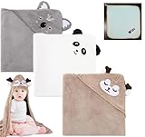 JTOOYS 3 Stücke Kapuzenhandtuch Baby - 80 x 80cm Baby Handtuch Kapuze Niedliches Handtücher mit...