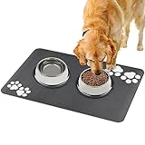 Napfunterlage Hund rutschfest-Super Saugfähige Futtermatte für Hund und Katze 60x40 cm-Waschbar...