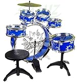 BSD Steinbach Kinderschlagzeug, Schlagzeug mit Hocker und 2 Trommelstöcken, Schlagzeug Drumset,...