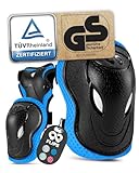 99FLIPS Knieschoner Kinder 3 Jahre mit GS [6er Set] - Grind - S/M Blau - Schoner Inliner Kinder -...