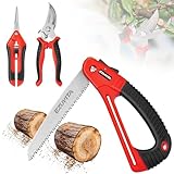 EZUVITA Klappsäge mit Gartenschere und Astschere, Handsäge 180mm, mit sicherer Verriegelung,...