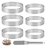 Liuliushun 6 Stück Mousse Tartelette Förmchen, Dessertringe 8cm 10cm, Edelstahl Mousse Ringe,...