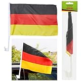 12 x Autofahne Fahne Deutschland Fensterfahne Autofenster Fahnen 45 x 30 cm Fanartikel Fußball WM...