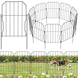 WELDUN Gartenzaun 10 Stücke Metall Steckzaun, Dekoration Gitterzaun für Garten, Total 310 cm (L) x...
