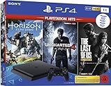 PlayStation 4 - Hits Bundle (1TB, schwarz, slim) inkl. Uncharted 4, The Last of Us, Horizon Zero...