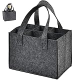 Flaschentasche mit 6 Fächer, Flaschenträger Flaschentasche Filz Bottle Bag Männerhandtasche...