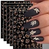 JMEOWIO Nagelsticker Frühling Blume 12 Blatt Nail Art Sticker Selbstklebend Nagelaufkleber Sommer...