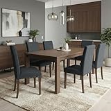 Clevich Küchenstuhl 6er Set, Zeitlose Tufting Polsterstühle mit Massivholzbeinen, Gepolsterte...