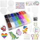 Cigrubo 6300 Bügelperlen Set 24 Farben, 5mm Steckperlen, Perlen Bastelset mit Sortierbox,...