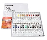 Paintersisters® Ölfarben Set - 24 Tuben je 12 ml, feine Künstlerqualität Ölfarbe zum malen auf...