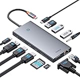 Baseus USB C Docking Station 3 Monitore, 13-in-1 USB C Hub mit 2 HDMI 4K@60Hz, DisplayPort 4K@120Hz,...