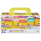 Play-Doh Super Colour Set mit 20 Dosen Modelliermasse (insgesamt 1,6 kg), Bastelset zum gemeinsamen...